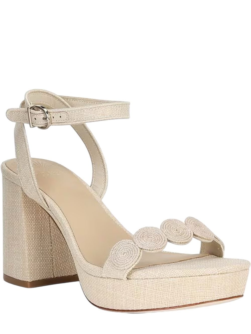 NWOTAntonio Melani x Stephanie Covington Linen Fabric Platform Sandals -size 8.5